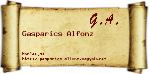 Gasparics Alfonz névjegykártya